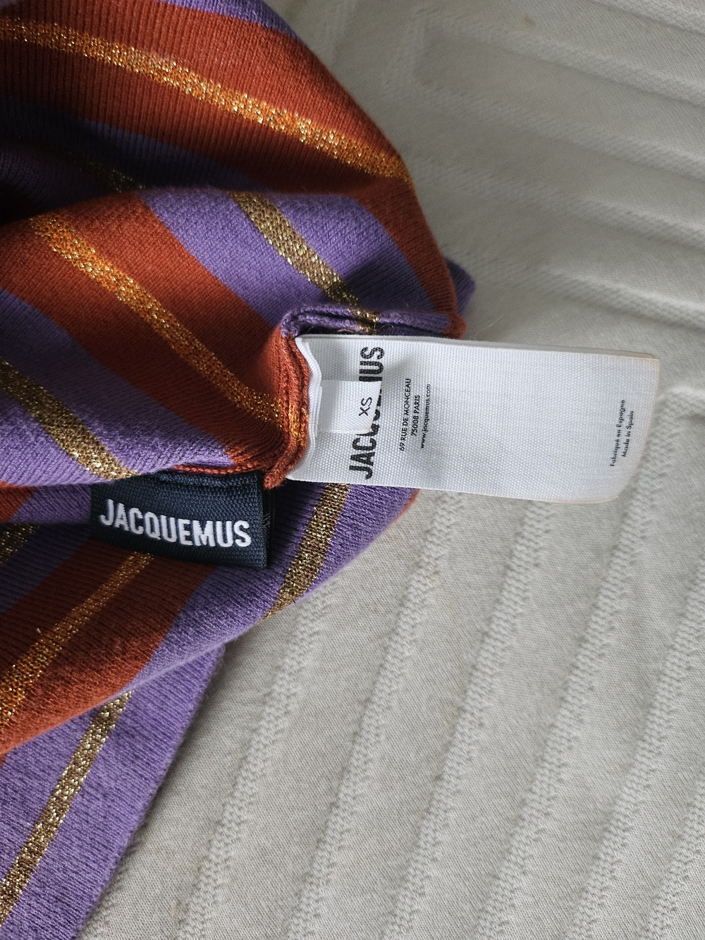 Jacquemus Orange, Purple & Rust Striped Short-Sleeve Knit Shirt - Picture 5 of 5